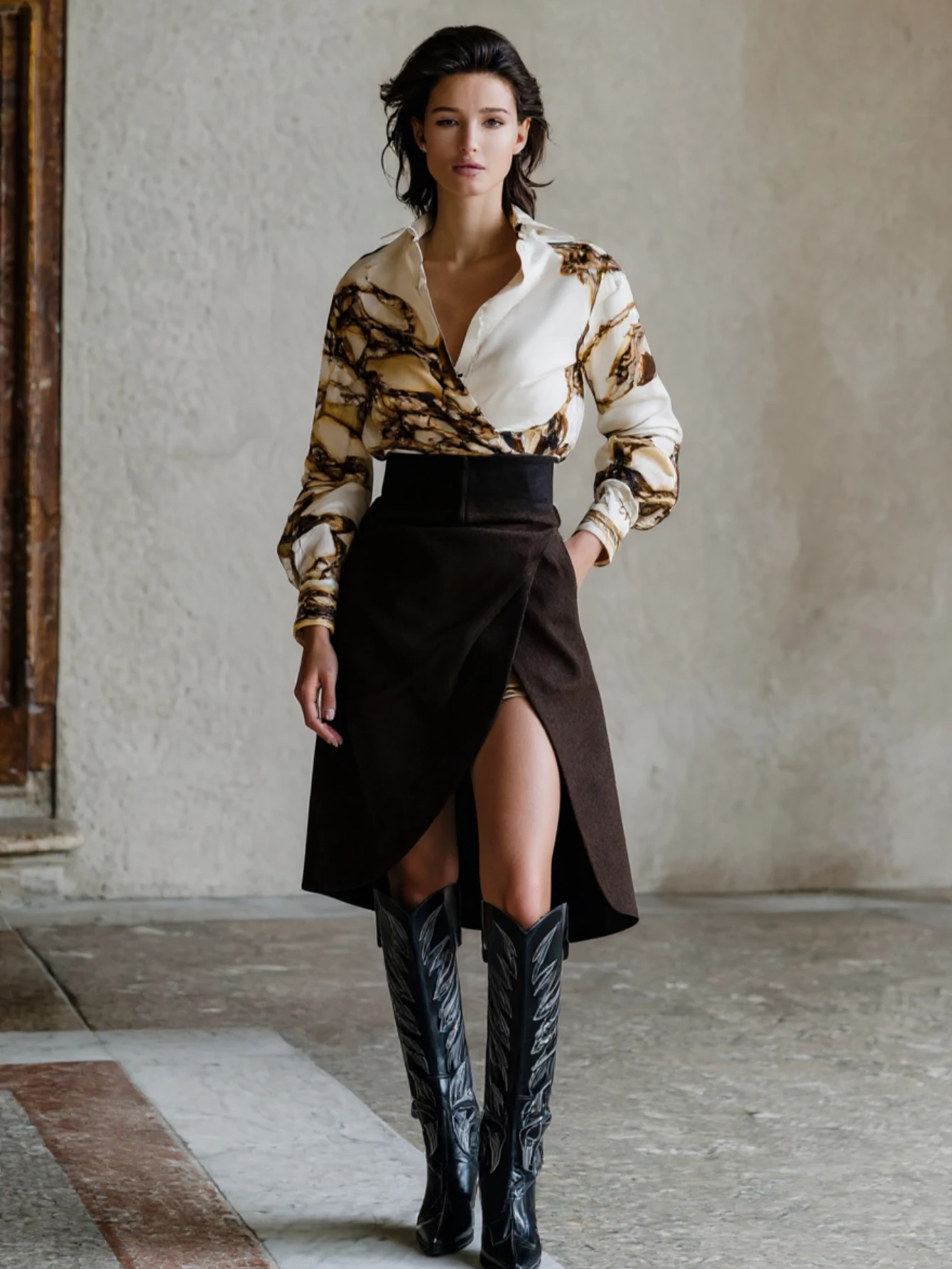 

Mia Muse Select женские юбки, летние элегантные шикарные интеллектуальные французские юбки с боковым разрезом, новинка 202, простые повседневные мини-юбки трапециевидной формы