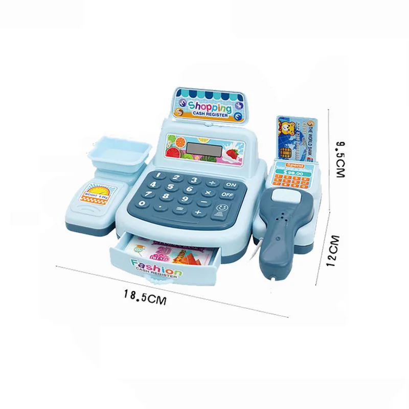 Mini Simulation Scanning Card Supermarket Cash Register Toys Interactive Children Plastic Cash Register Shopping Play House Toys