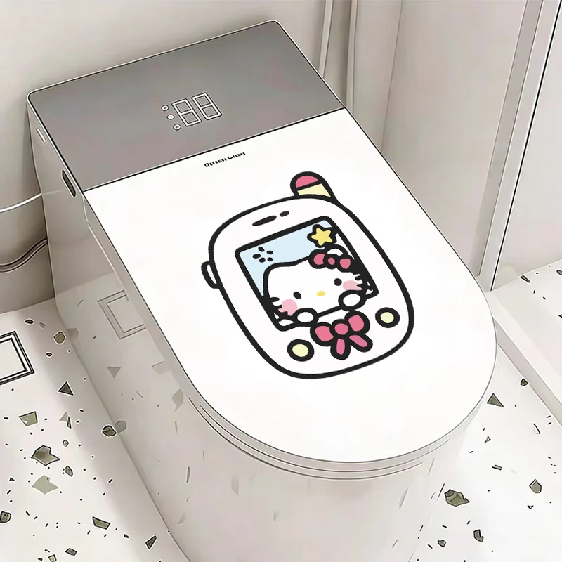 Waterproof PVC Cute HelloKitty Cartoon Stickers Decorate Toilet Glass Door Window Refrigerator Cover Damages view 3