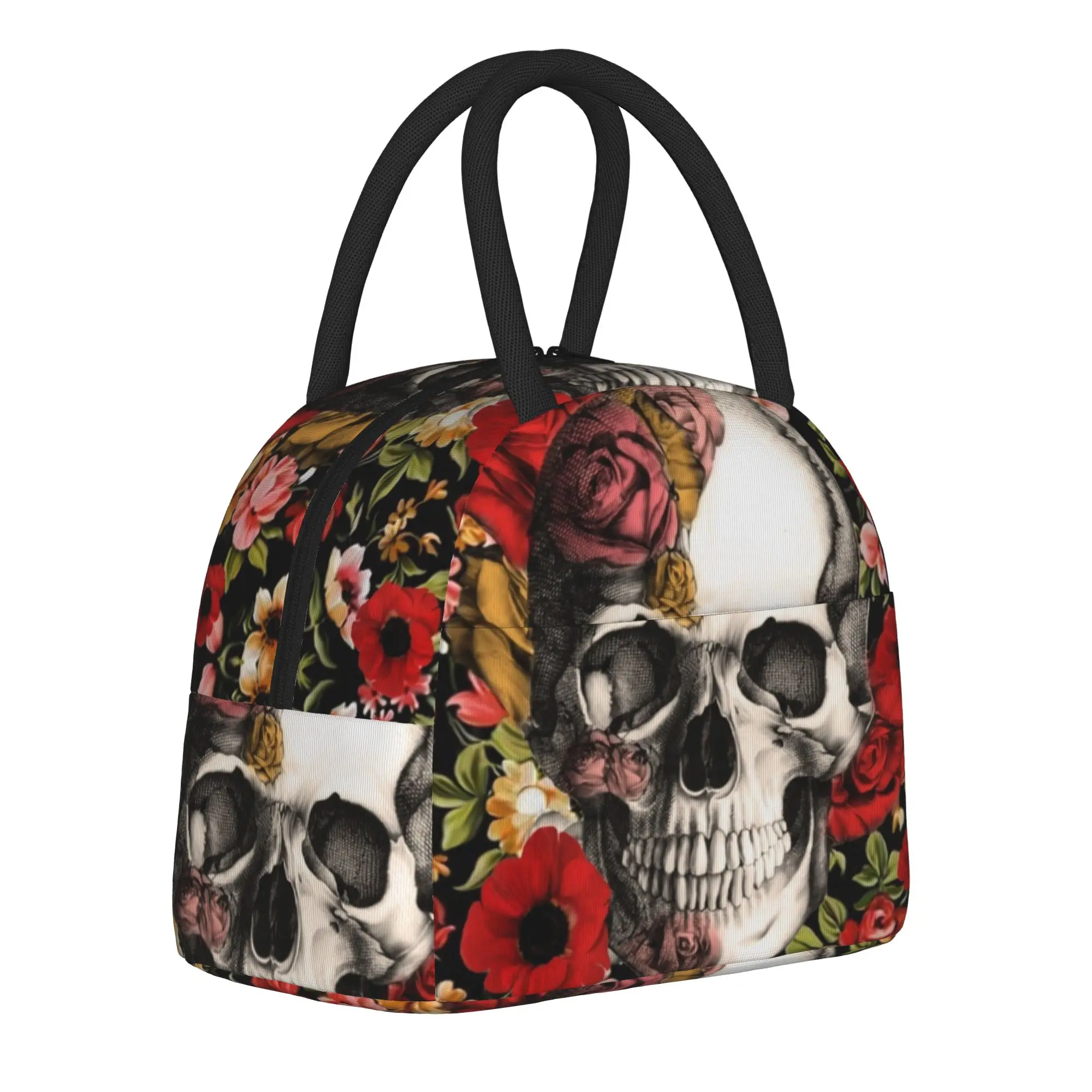 

Bones Skull Skeleton Insulated Lunch Bag Thermal Bag Meal Container High Capacity Lunch Box Tote Girl Boy Beach Travel