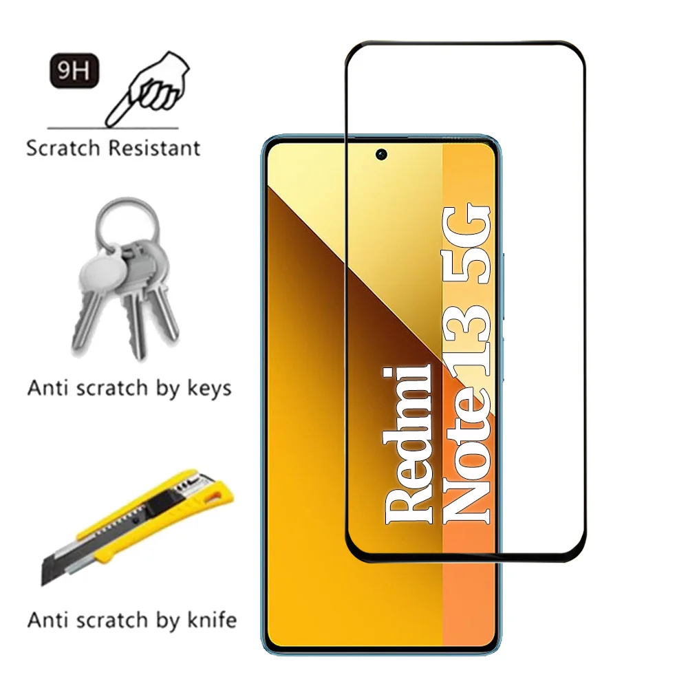 Protective Glass Redmi Note 13 Pro 5G Screen Protectors Redmi Note13 12 11 10 Pro Tempered Glass & Lens Film Nota 12 Pro Plus Pelicula Cristal Templado For Xiaomi 13T 12T 11T Pro Anti-Scratch Phone Front Film images - 6