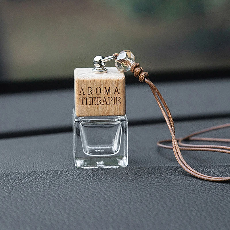 Household Hanging Home Decor Essential Oils Car Perfume 8ML Square Empty Bottle Air Freshener Pendant Auto Ornament