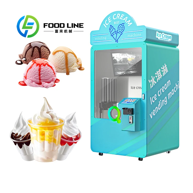 Hot New Touch Screen Multi-flavor Customized Automatic Ice Cream Vending Machine Robot Ice Cream Vending Machine