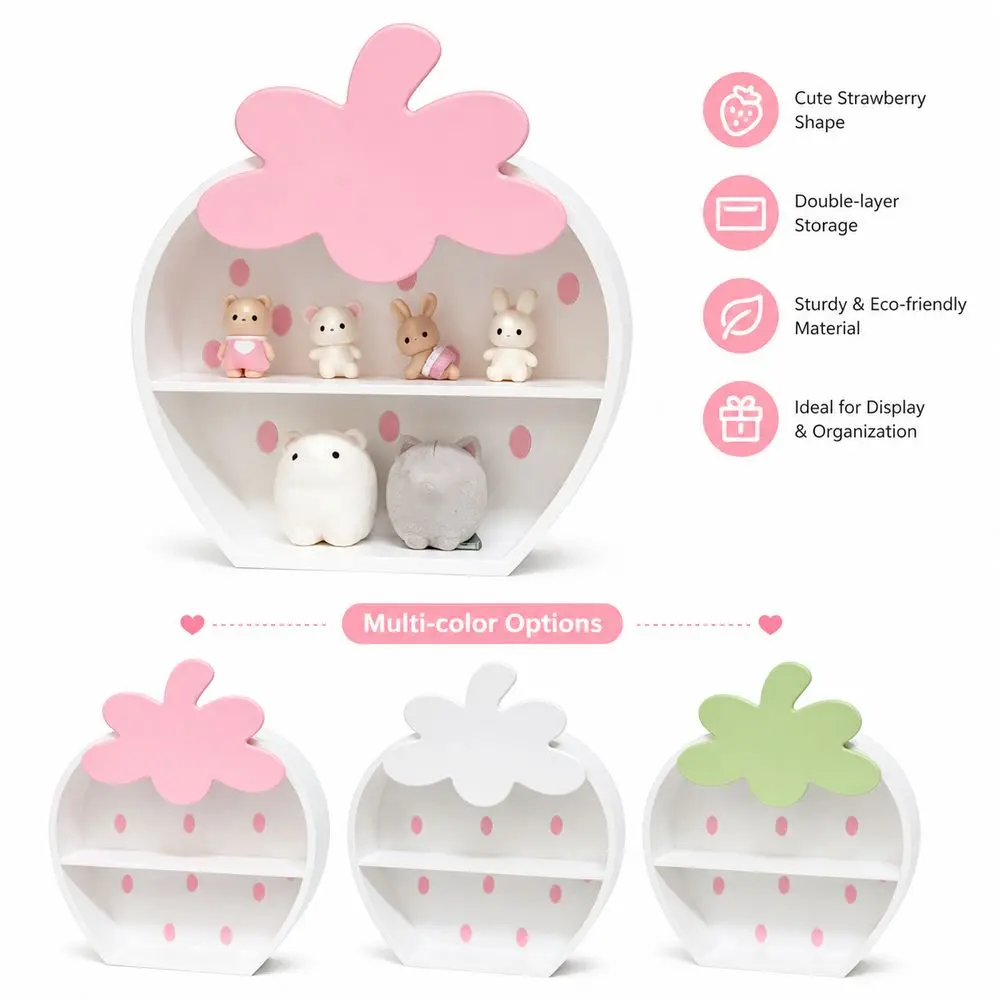 Strawberry Shaped Strawberry Display Shelf Freestanding Three-Dimensional Style Figurine Display Stand Tiered Structure