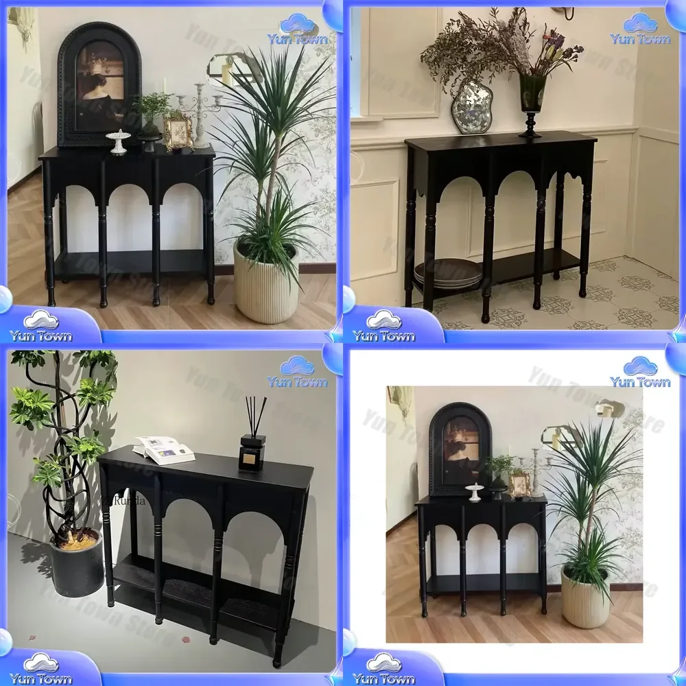Solid Wood Cabinet for Modern Living Room Porch Villa Dining Side Storage Furniture Minimalist Decorative Console Table
