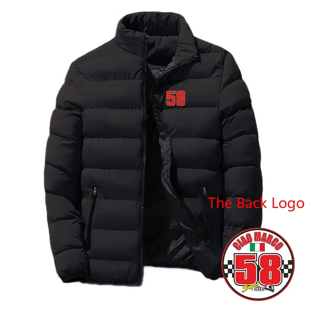 

58 Super Sic Marco Simoncelli New Men Autumn And Winter Exquisite Printing Capless Four Color Cotton Padded Clothes Coat