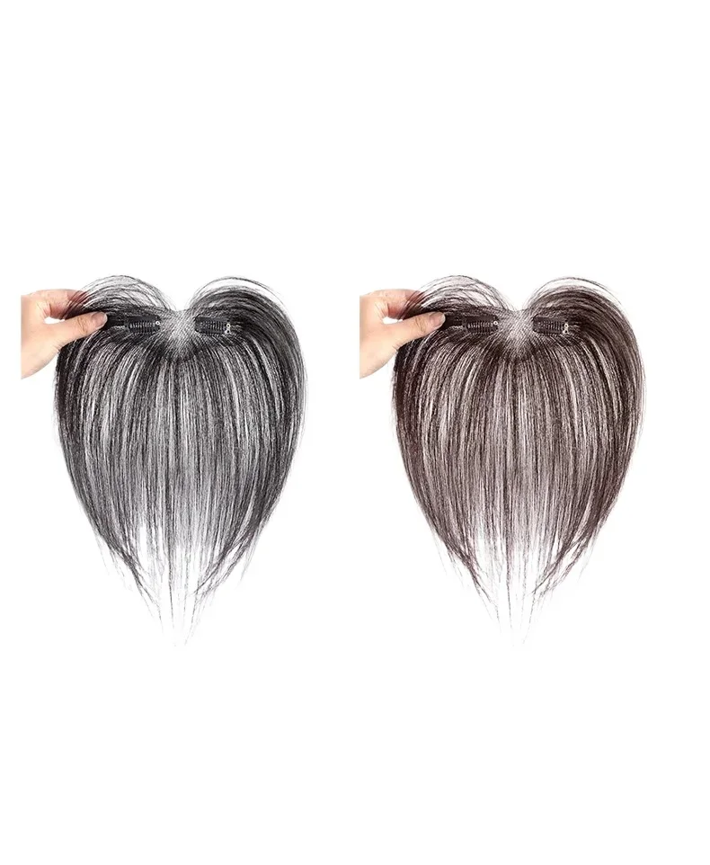 

Fetal hair bangs wig, women's top of the head, natural forehead, fluffy, full real hair, invisible and light