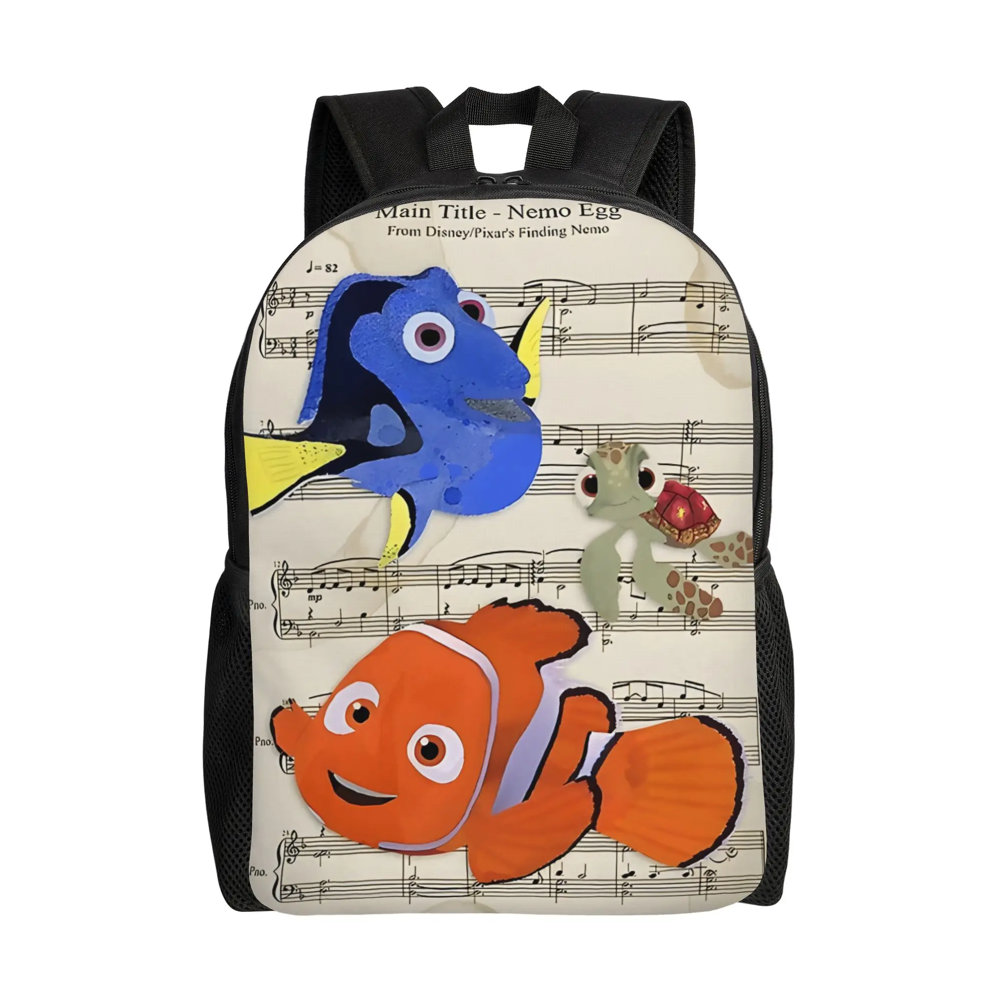 

Walt Cartoon Backpack Back to school season Nemo Egg Decor Sheet Music Solid Backpack