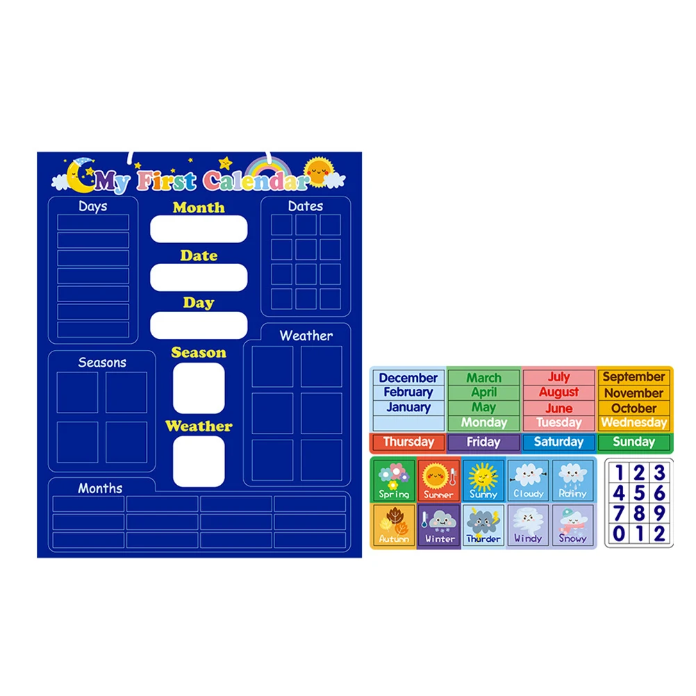 Brinquedos infantis de força magnética, Classroom Calendar Chart, Inglês Weather Board