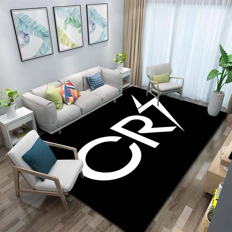 3D Print Football Star CR7 Printed Carpet Living Room Bedroom Bathroom Kitchen Entrance Welcome Area Non slip Carpet Sports Gift