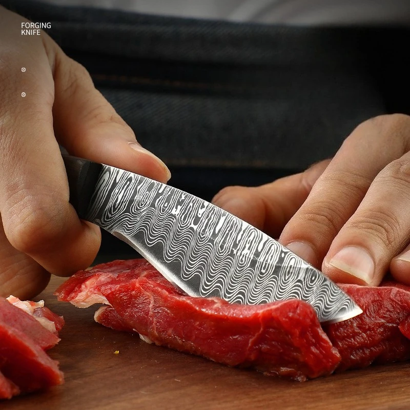 High-forging Boning knife butcher's meat cutting knife Damascus pattern Fixed blader Machetes knife Barbecue knife Utility knife
