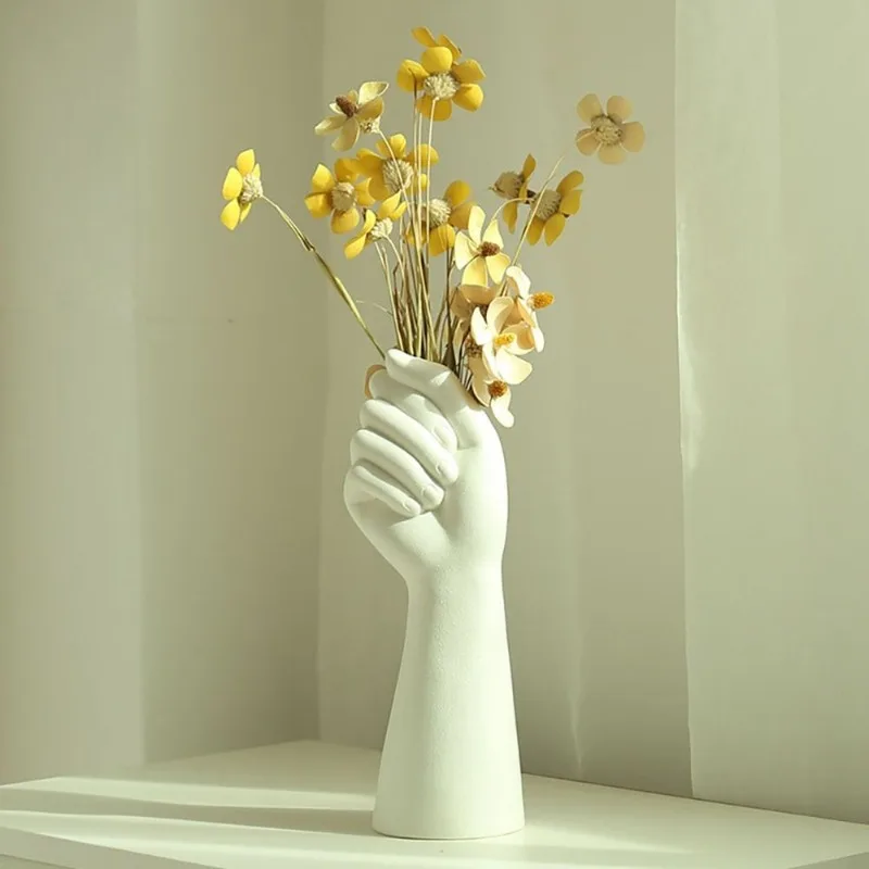 

New irregular flower arrangement gesture vase silicone mold, aromatherapy candle, DIY plaster figurine, diffusion stone mold