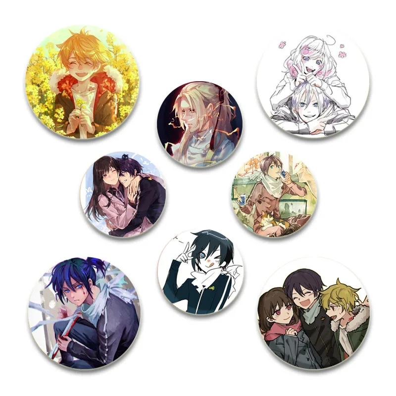 Anime Noragami Tinplate Soft Button Pins Creative Brooches Character Icon Badges for Clothes Bag Decoration Jewelry Accessories