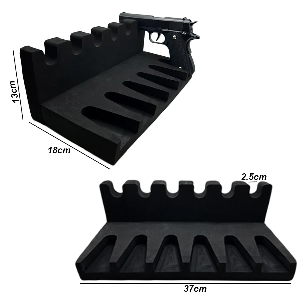 6 Slots Gun Rack Universal Pistol Display Rack Modular Density Foam Handgun Rack Holder Gun Safe Organizer Hunting Accessories