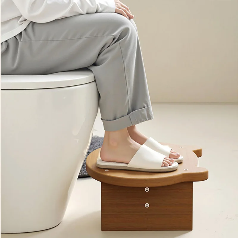 Wooden Undertable Footrest Household Solid Wood Foot Stool Ergonomic Office Footstool Under Desk Pressure Relief For Home Office