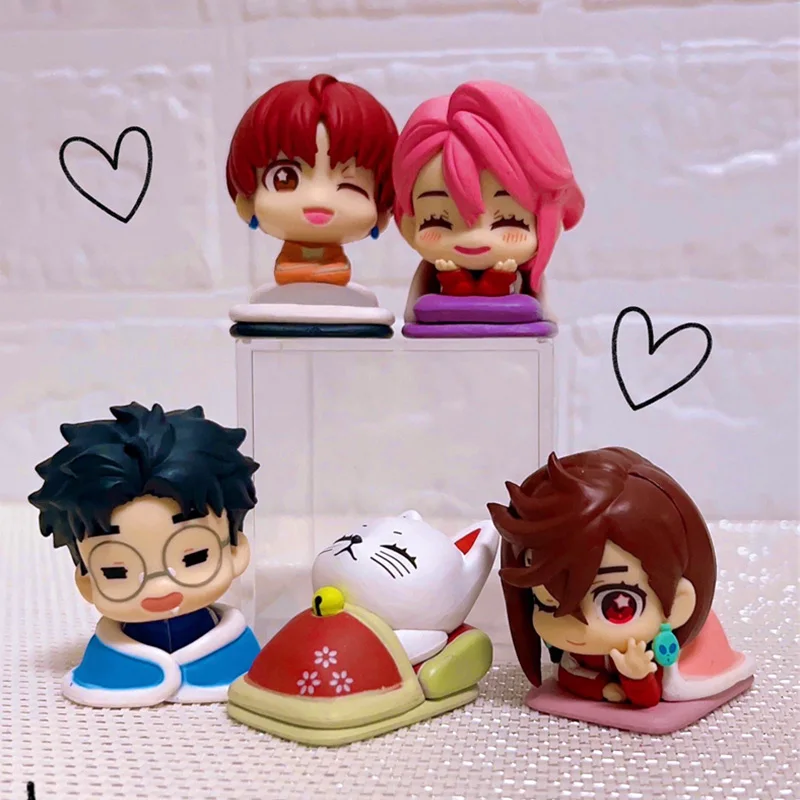 Stand stones capsule toys cute Onemutan Dandadan Okarun Momo Ken Takakura Aira Jiji beckoning cat anime sleeping figures