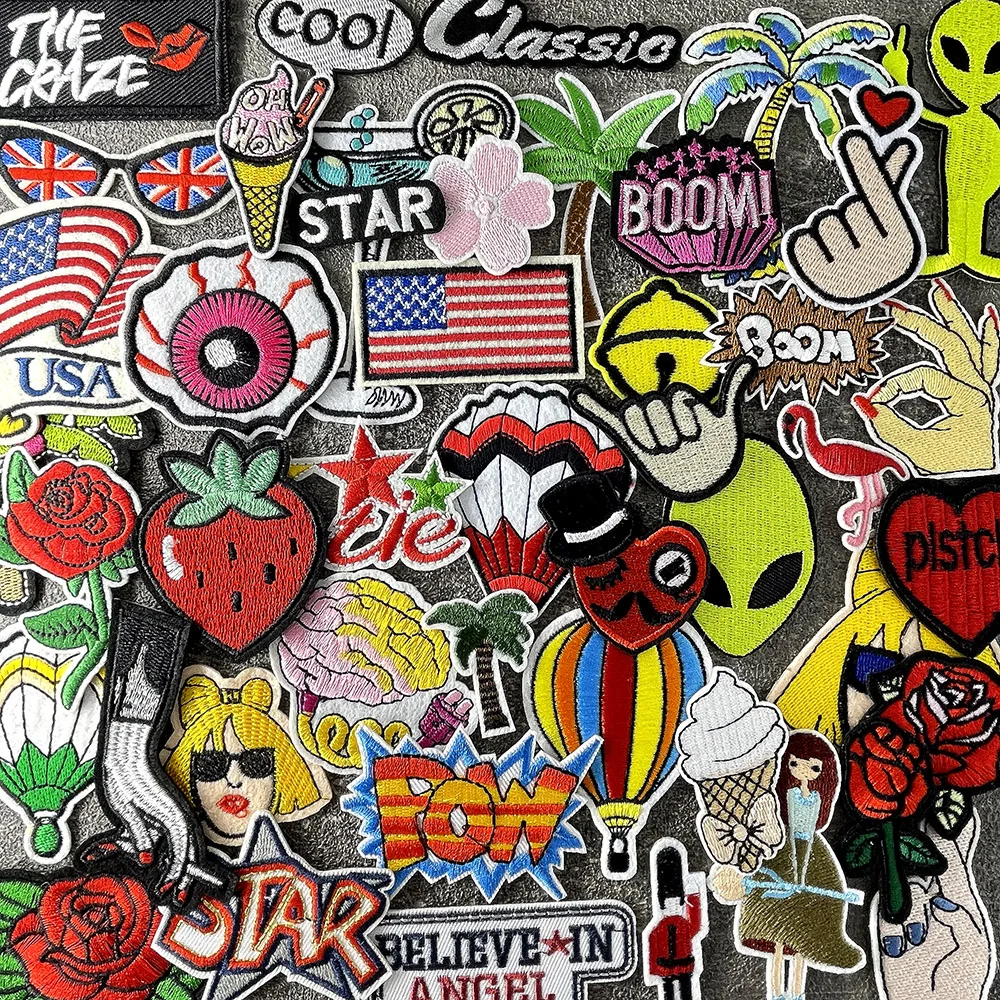 الكلاسيكية كول ستار التصحيح للملابس الحديد على الخياطة المطرزة زين لطيف النسيج شارة الملابس والاكسسوارات بقع #2