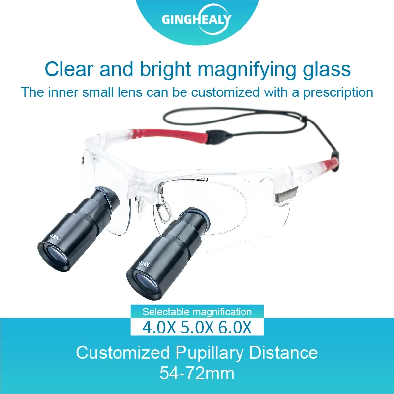 4.0X 5.0 6.0X TTL loupes Surgery Medical Magnifying Glass 28-60cm Suitable for astigmatism, nearsightedness, and farsightedness