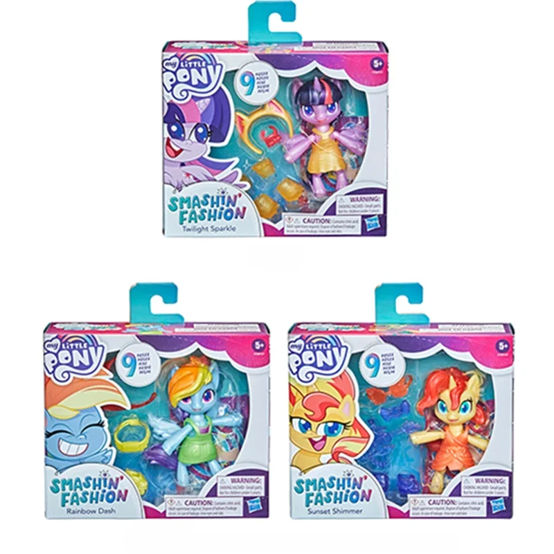 

Hasbro My Little Pony Movie Smashin Fashion Twilight Sparkle Rainbow Dash Doll Gifts Toy Model Anime Figures Collect Ornaments