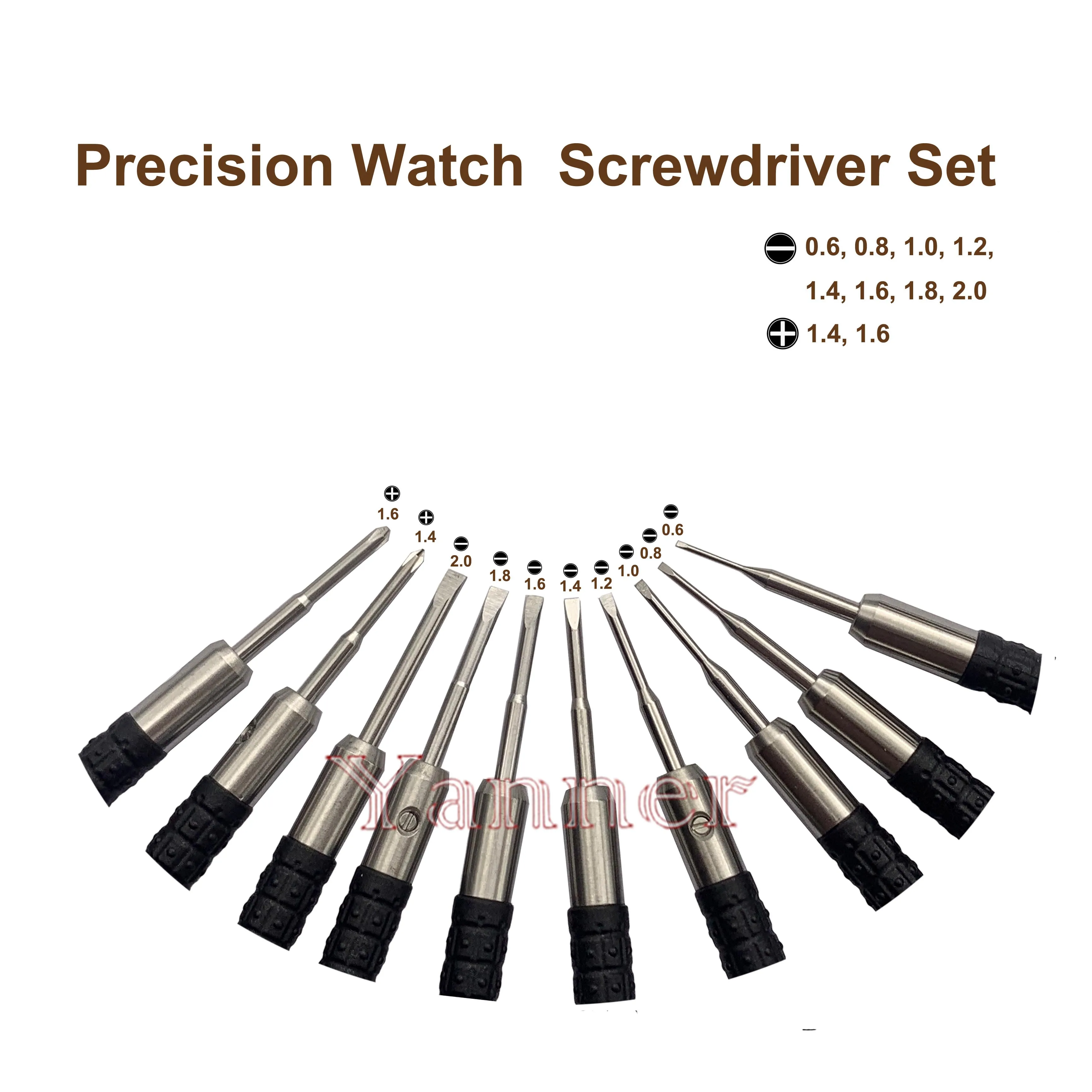 Watch Screwdriver Set Of 10 Pieces Stainless Steel Ergonomic Professional Watchmakers Repair Tool