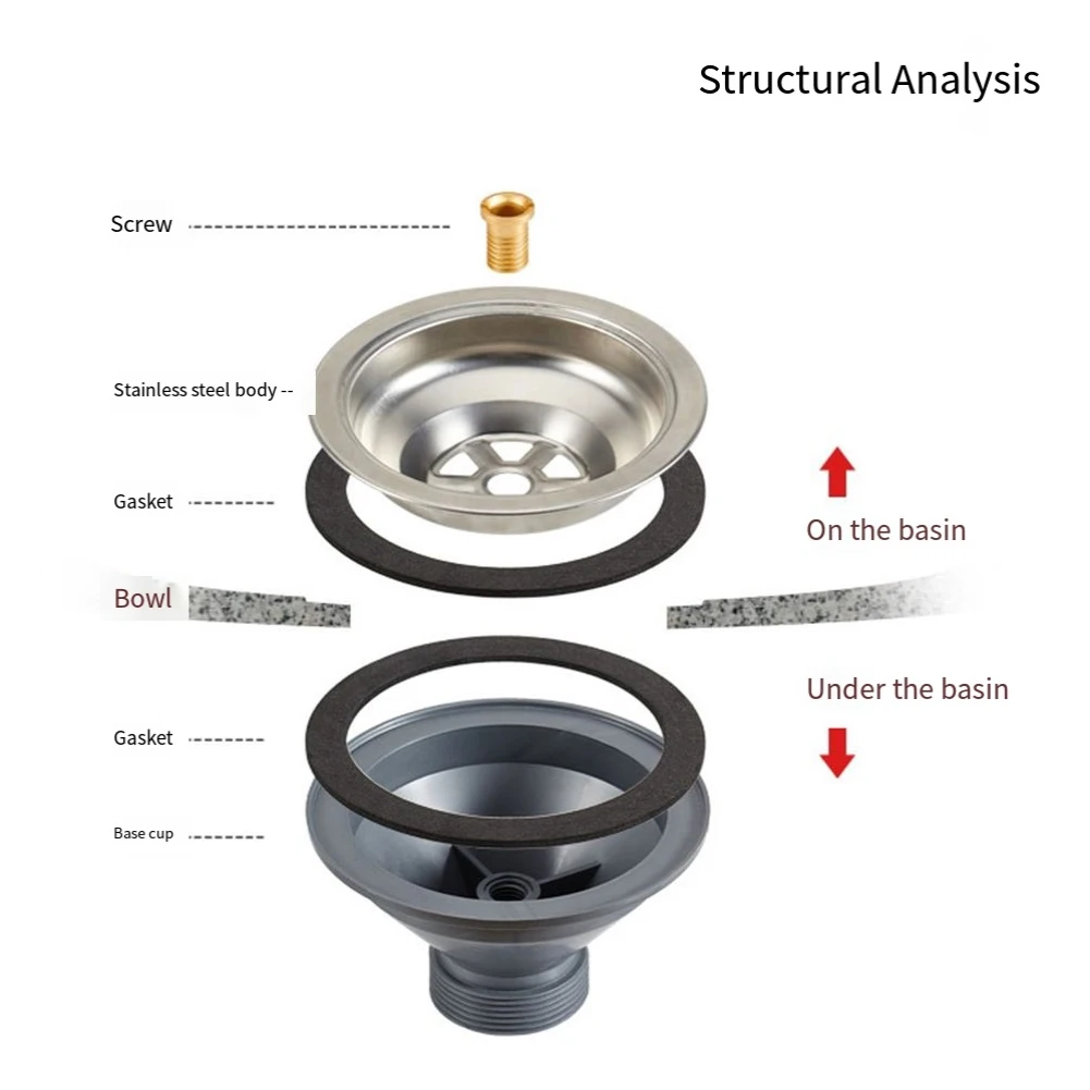 1PC Stainless Steel Sink Drain Trash Strainer Kitchen Washbasin Drain Stopper For Kitchen Bathroom Drain Accessories - Image 4