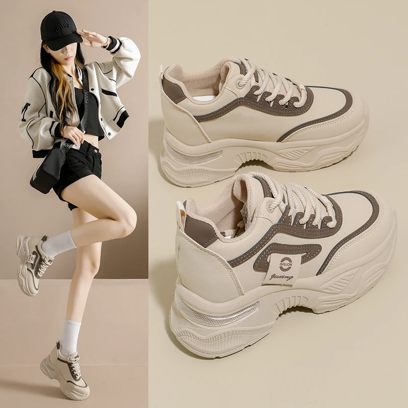 أحذية رياضية للأب مع نعل داخلي لزيادة الارتفاع، أحذية نسائية كاجوال متعددة الاستخدامات، أحذية كاجوال خارجية، HT888 #2