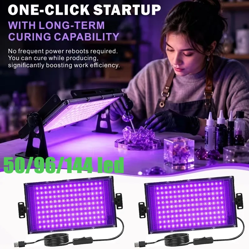 High Power 50/96/144 LED UV Resin Curing Light USB Fast Curing for Jewelry Making Epoxy Resin Mold Craft DIY Jewelry
