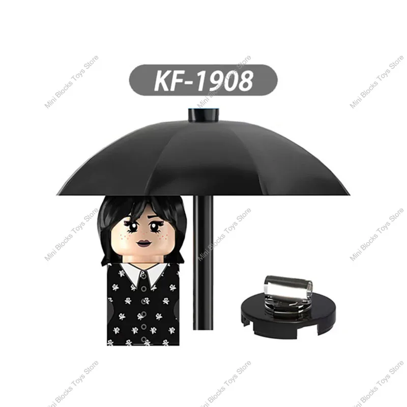 Bloques de construcción Addams WM2574 WM2575, películas de la temporada de TV, Mini figuras de acción de dibujos animados, bloques para niños, KF1907 KF1908