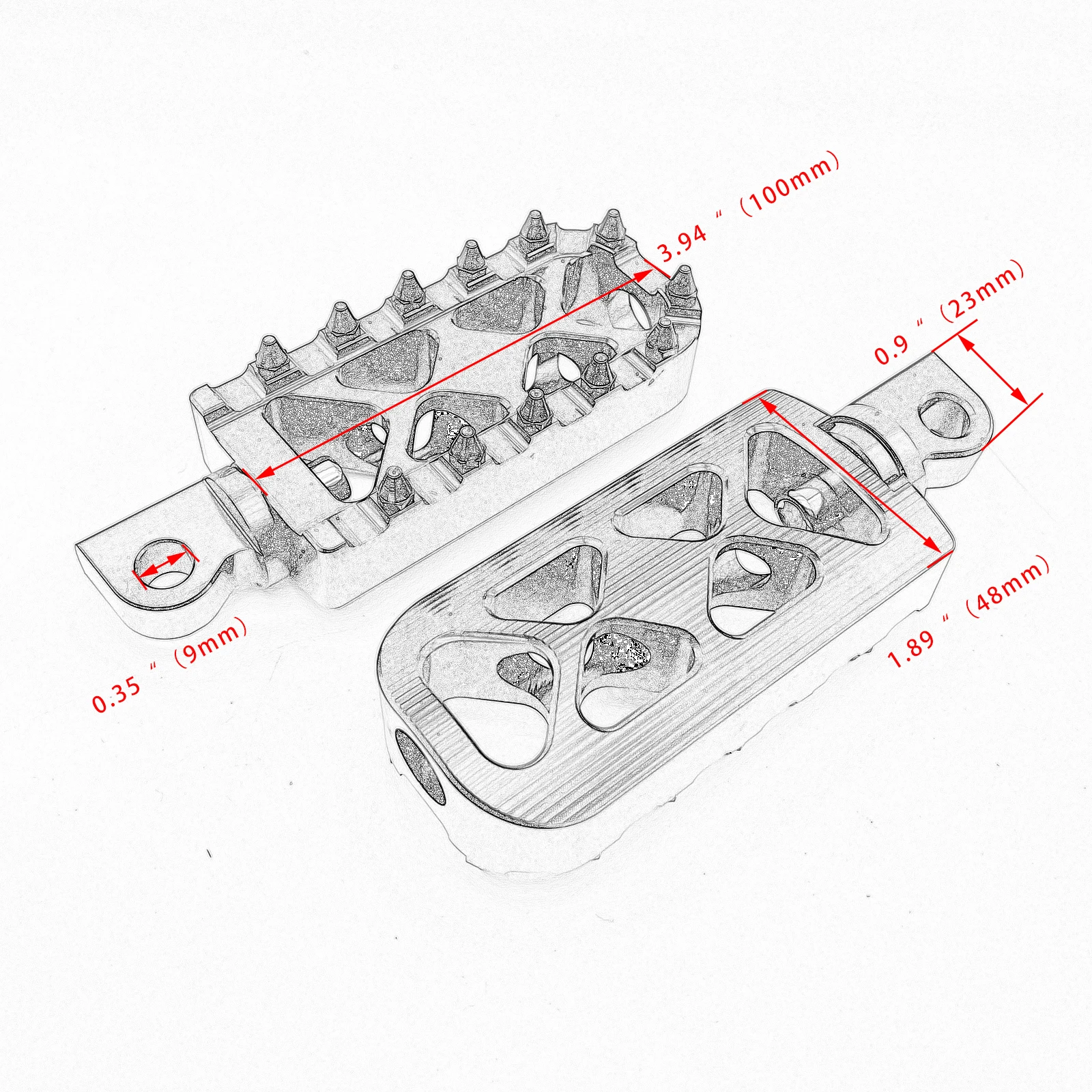 MX styl szeroki kolczyk podnóżki pedał podnóżek motocyklowy 360 obracający się do Harley Dyna Softail Sportster XL Iron Touring Road King