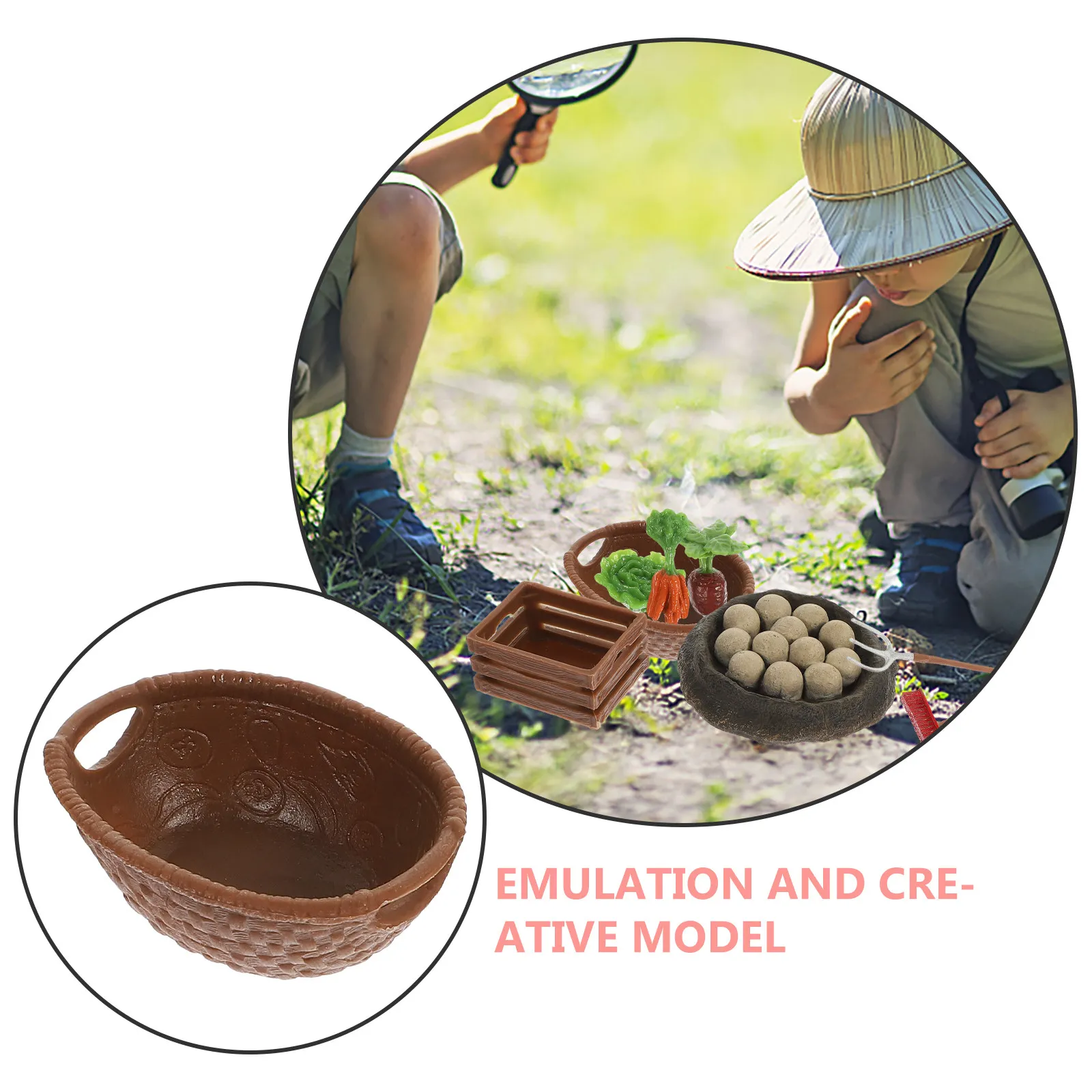 

1Set Realistic Mini Farm Vegetables Farming Tools Dinosaur Eggs Simulation Kit Sturdy Plastic Kids Learning Playset Yard Farm