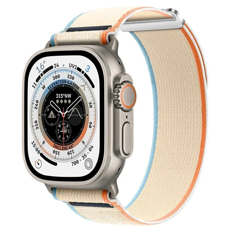 Pulseira de nylon para apple watch ultra 49mm 45mm 44mm 46mm 42mm 40mm 41mm pulseira iwatch 10 9 8 7 6 5 se acessórios cinto