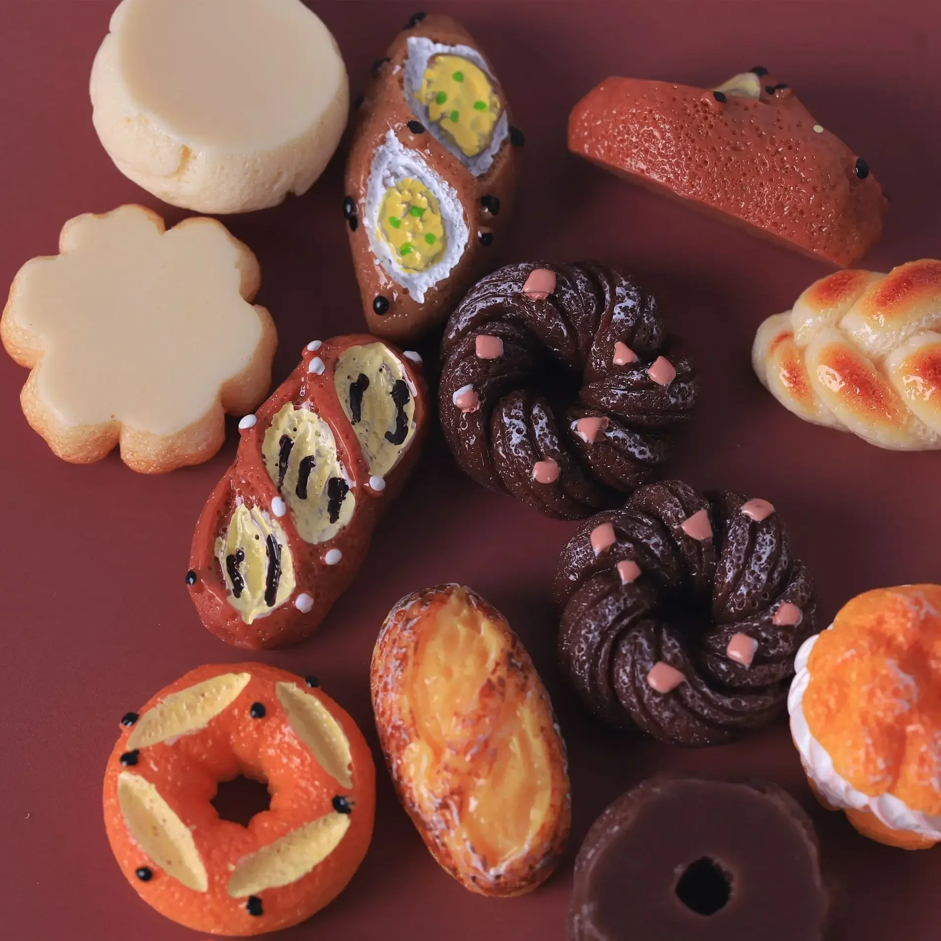 دمية 3 قطعة كريم الخبز دونت نخب كريم الحلوى المطبخ المشهد الراتنج إكسسوارات دمي المفاتيح ديكور المنزل الزينة