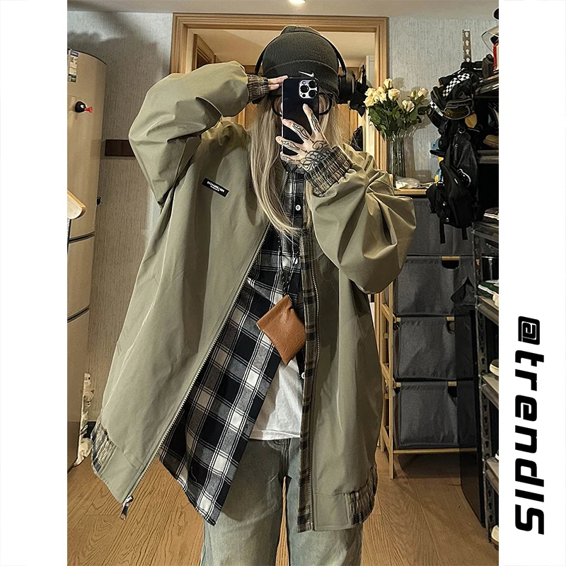 

Винтажная бейсбольная куртка мужская осенняя, модная уличная одежда в американском ретро-стиле, на молнии, с длинными рукавами, свободного кроя, верхняя одежда