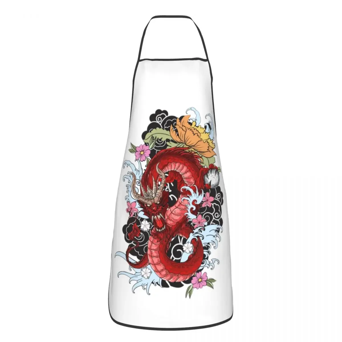 Red Chinese Dragon Tattoo Kitchen Chef Cooking Baking Apron Men Women Asian Style Mythology Art Tablier Cuisine for Painting