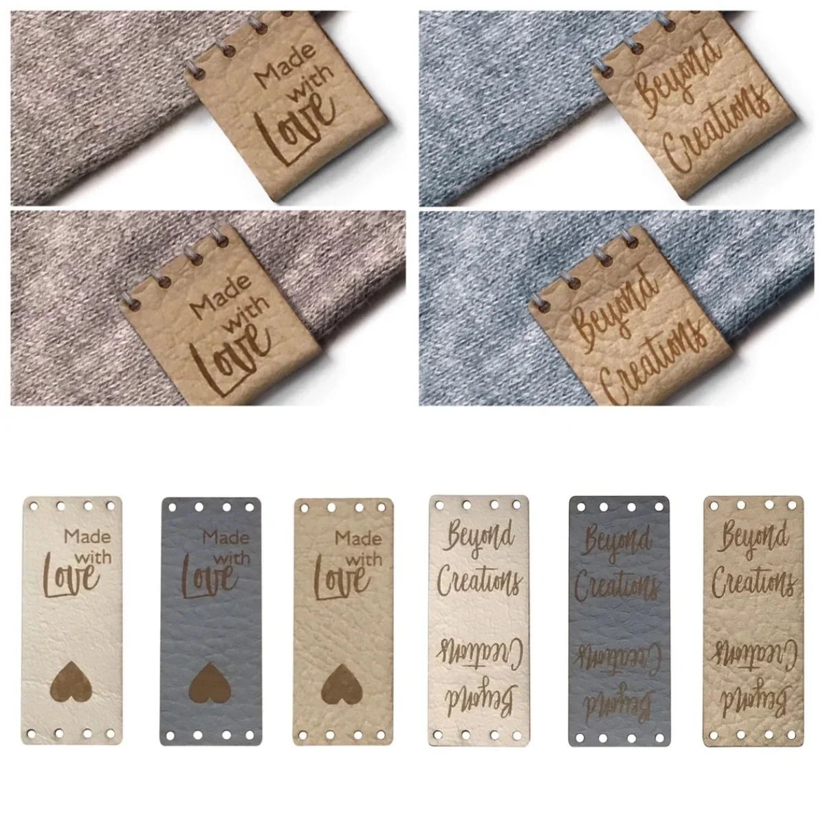 Personalised 20mm x 50mm Rectangle Centre Fold Foldable Faux Leather labels. Custom leather labels, Tags handmade, Tags Knitting