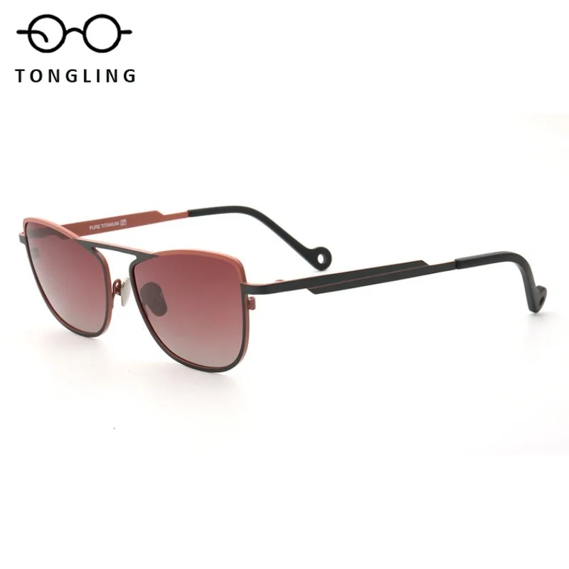 2026 High-Quality Men Handcrafted Pure Titanium Sunglasses Retro Women Fashion Color-Blocking Cat-Eye Personality Eyeglass Frame