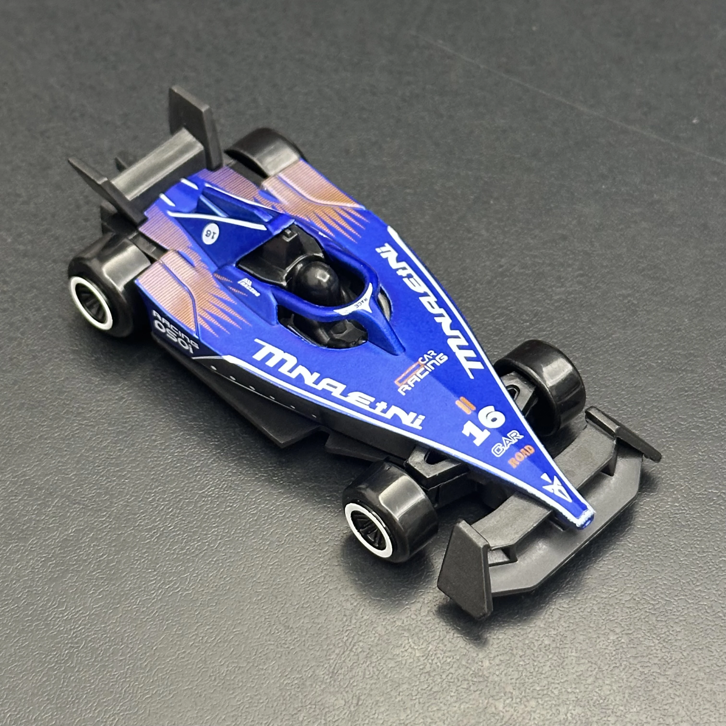 1/64 Diecast Alloy Blue Racing Car Open Wheel Formula Style Single Seater Collectible Mini Display Model Toy for Racing Fans