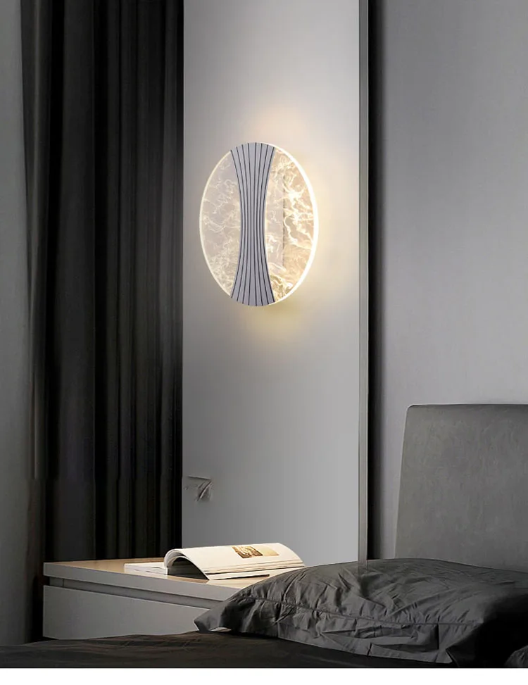 الاكريليك متصدع موجة الدخان الجدار مصباح الشمال ضوء الفاخرة الإبداعية السرير غرفة نوم بسيطة الحديثة خلفية الجدار الخفيفة #5