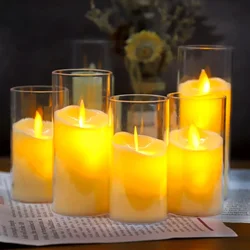 Bougies scintillantes sans flammes, LED électronique à piles, blanc ivoire pour la décoration de la maison, éclairage de fêtes de mariage