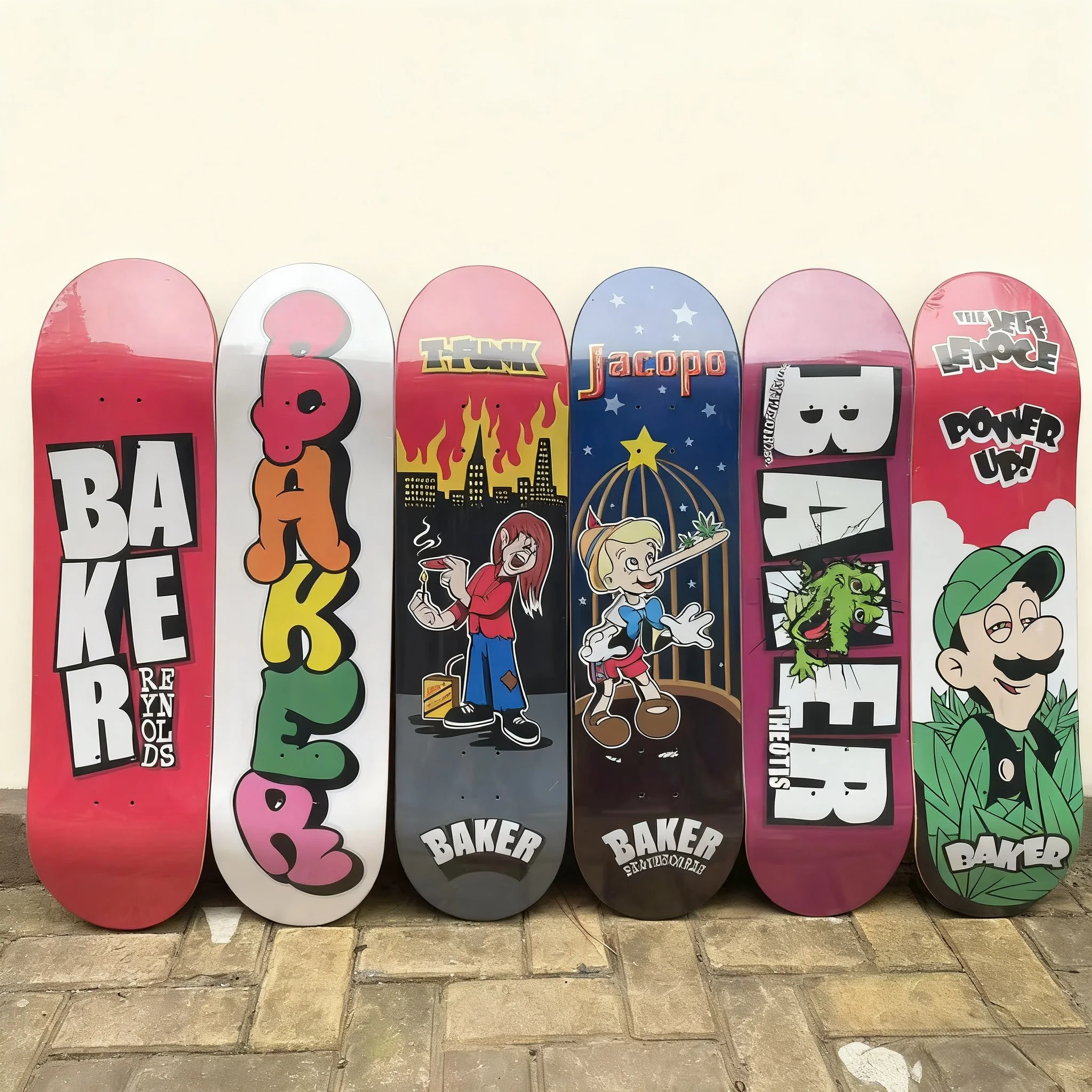 سطح لوح تزلج بيكر مصنوع من خشب القيقب الكندي بنسبة 100%، هيكل 7 طبقات، خيارات الحجم: 7.75/8.0/8.25/8.5 بوصة