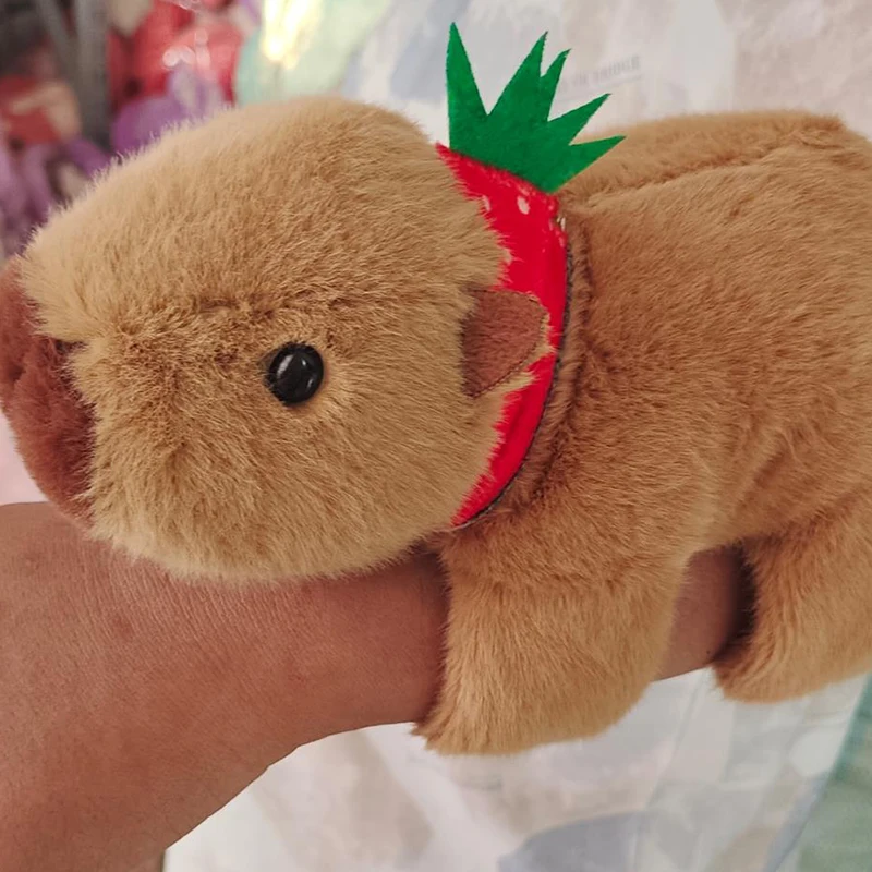 Capybara Plush Doll Clap Circle Toys Slap Snap Wrap Wristband Bracelet Fluffty Capybara Hand Ring Fun Circles Kids Gift