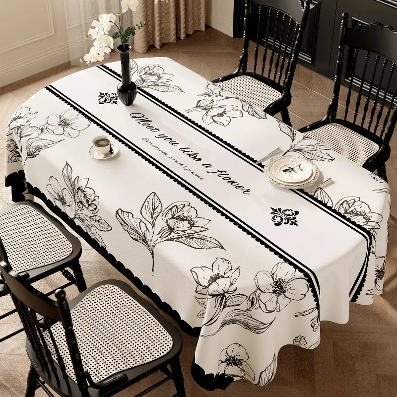 European Retro Minimalist Tables Pad PVC Rectangular Luxury Tablecloth Oil Resistant Wear Resistant Easy To Maintain Desk Mat
