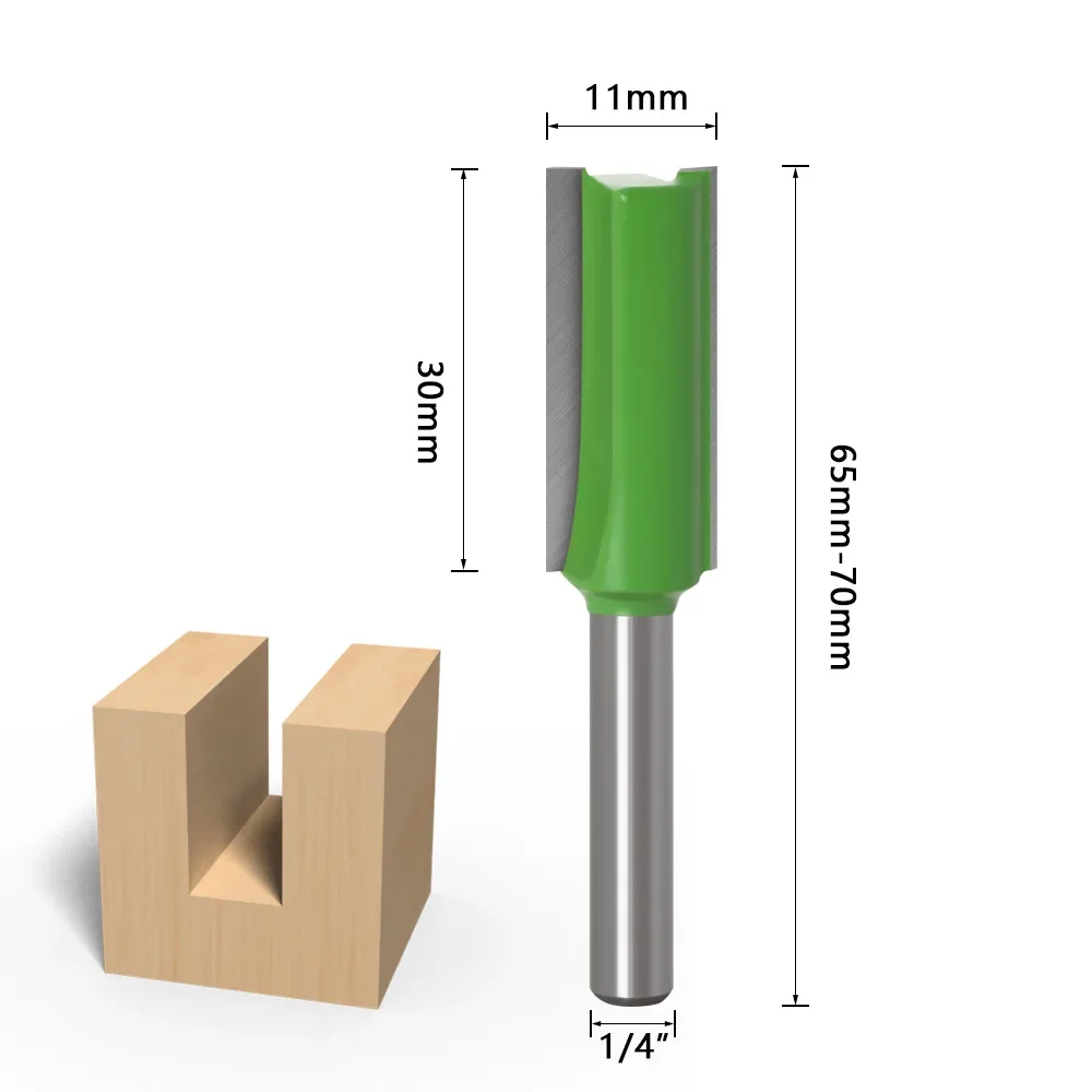 1PC 6.35MM Shank Milling Cutter Wood Carving Straight Bit Milling Single Double Flute Wood Cutters  Carbide Router Bit
