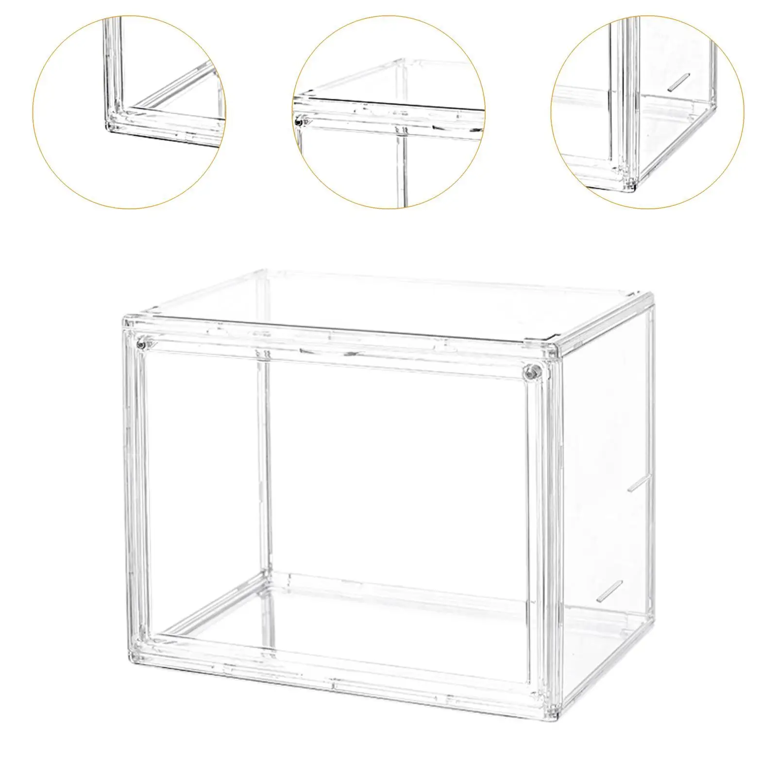 Vitrine acrílica transparente para figuras, caixa de exibição de bancada, estatueta, à prova de poeira, para figuras de ação, cosméticos