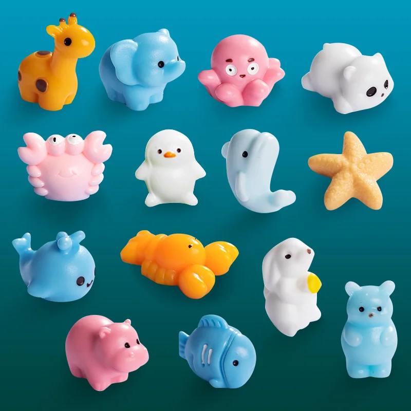 

10Pcs Giraffe Bear Hippo Octopus Dolphin Fish Crab Lobster Penguin Rabbit Figurine Miniature Fairy Garden Decoration Accessories