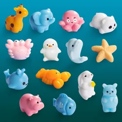 10Pcs Giraffe Bear Hippo Octopus Dolphin Fish Crab Lobster Penguin Rabbit Figurine Miniature Fairy Garden Decoration Accessories