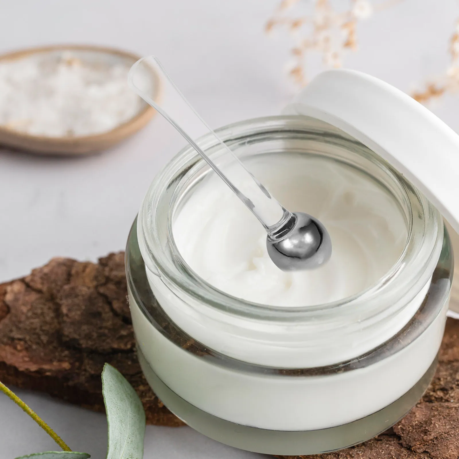 Mini espátula para creme de olhos, bastão de maquiagem, aplicador facial em forma de colher, ferramenta de beleza para aplicação de loções e bases de 