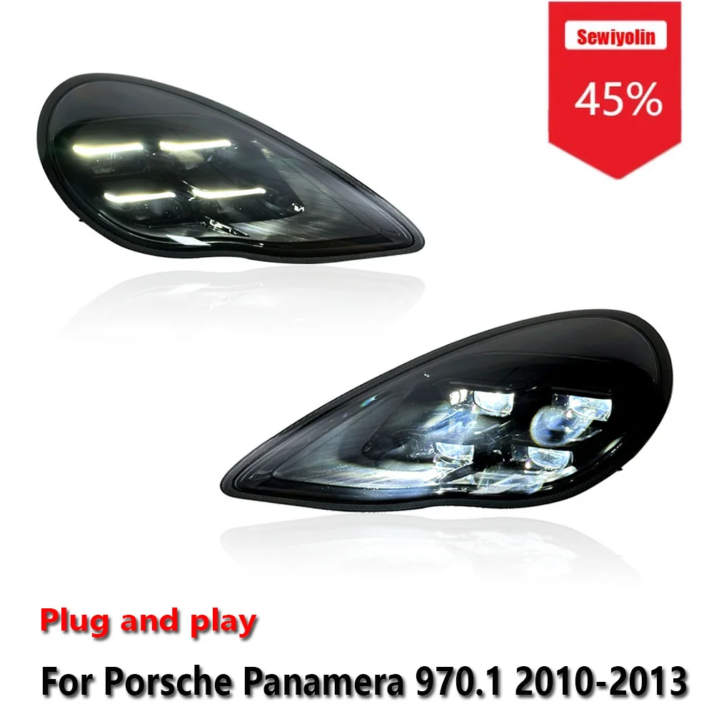 

Sewiyolin Car LED Headlight Assemblies For Porsche Panamera 970.1 2010-2013 DRL Brake Turn Signal Lamp Plug and Play