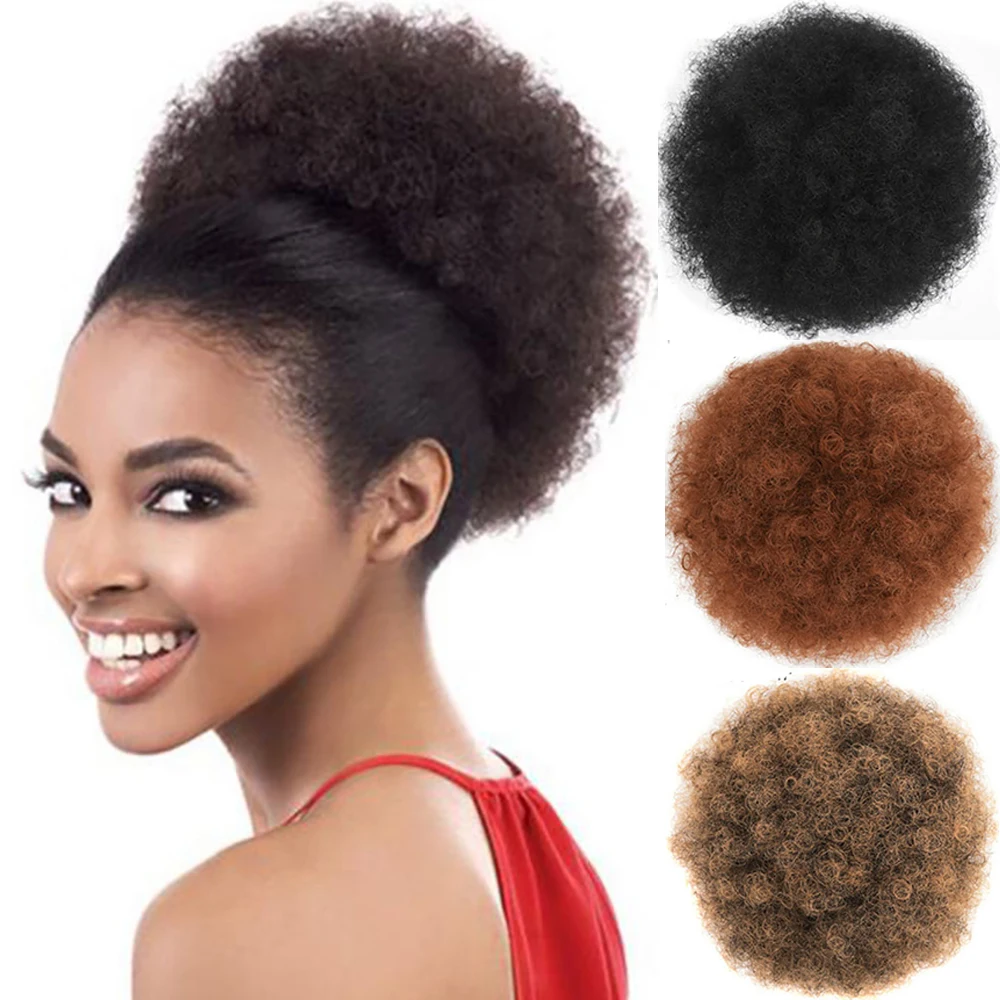 

Zolin Synthetic Curly Hair Bun Chignon Black Brown Color Fluffy effect Hairpiece For Women Daily Use Increase Hair Volume