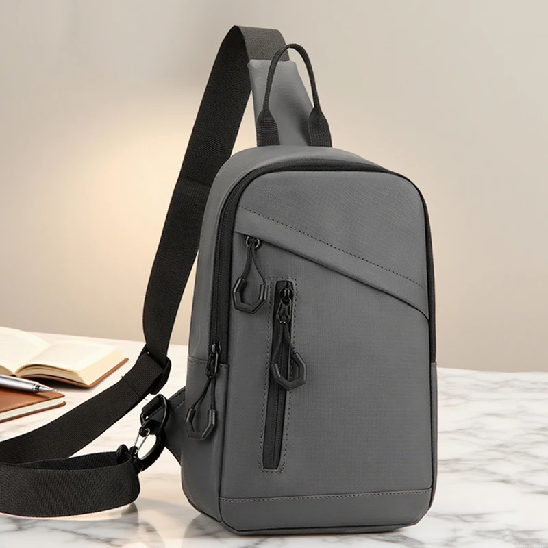 

Men's Casual Chest Bag with USB Reserved Interface, Suitable for Daily Commuting Bags, Business Bags, Sports Chest Bags, Etc